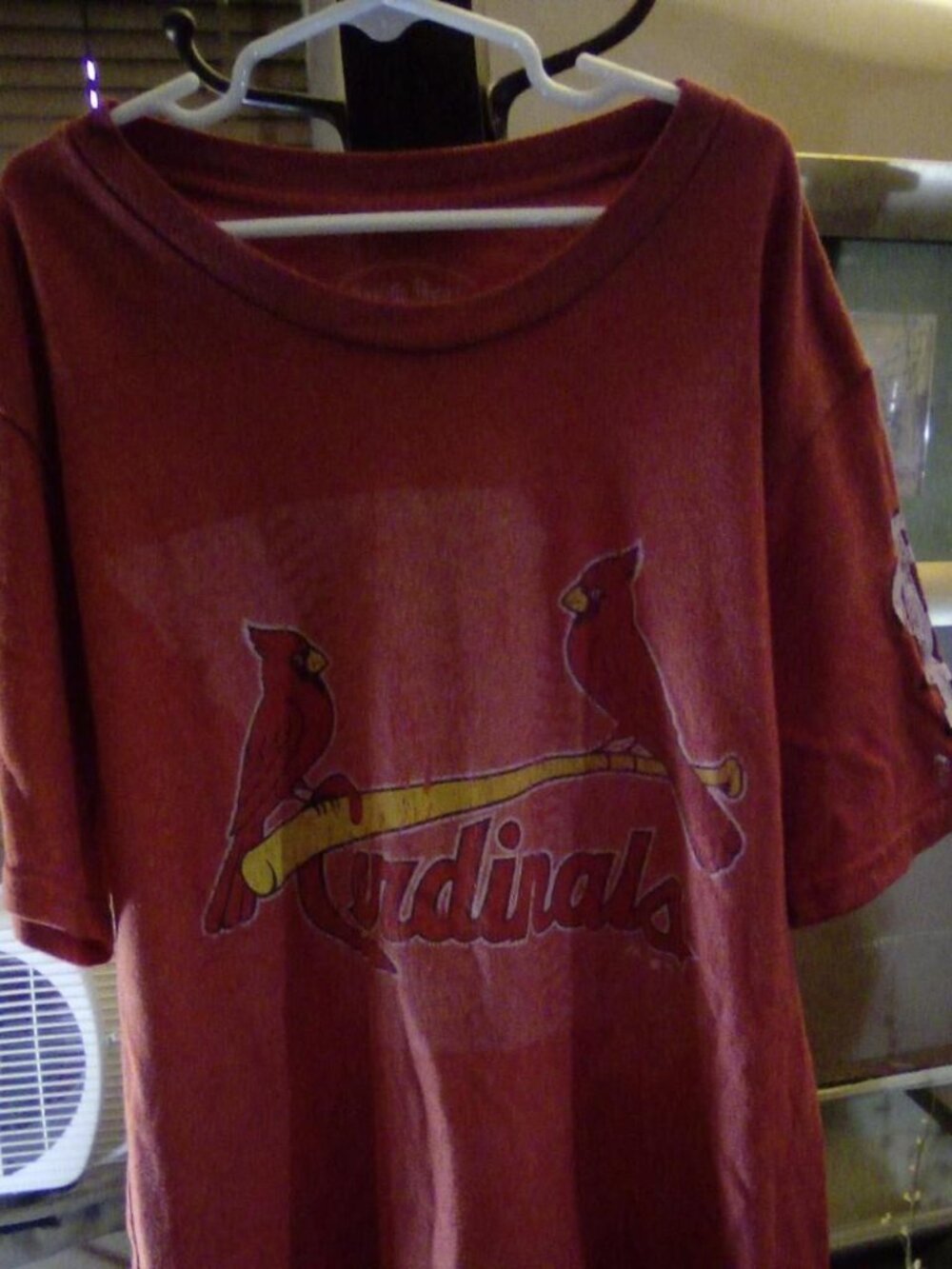 Majestic Athletic Women's Red and Burgundy T-shirt